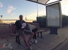Wet Kelly sucks dick at the bus gif