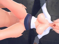 Secretary stuck in the door, the boss fucked her in the pussy 3D gif