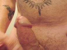 Beefy dude showing off and stroking his gorgeous, thick, hard cock 0039-1 3 gif