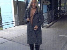 Lara Cumkitten flashing naked in a parking garage gif