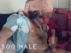 Mitch Vaughn sucking Sergeant Miles's hot cock; kissing 0300 3 gif