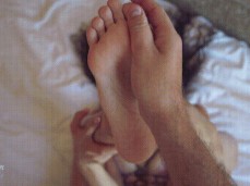 Legs up missionary feet view gif