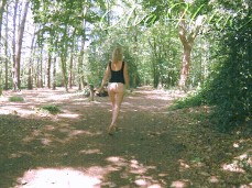 Ava Holyass bottomless walk in the woods gif
