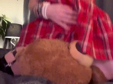 I fuck my teddy while waiting for daddy to come and fuck me! gif