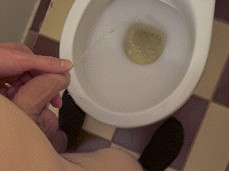 Man PISSING into Toilet Before Going to Bed gif