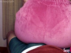 SexyLyah - pink velous pants assjob gif