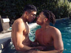 Marcus kisses Romeo's pecs gif