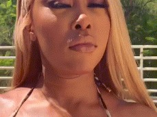 brown bombshell shows off her thick body outside gif