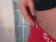 johnholmesjunior pulls out huge cock in public mens bathroom in vancouver gif