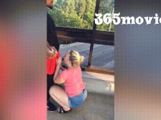 Interracial blowjob on the overpass gif