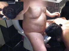 sub slut sucking fat guy on her knees in toilet gif