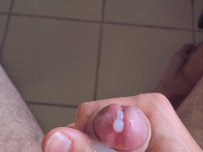 Hot afternoon masturbation in the kitchen with huge cumshot after work. gif