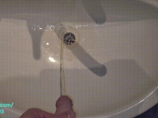 Evening PISSING to the Sink Before going to Bed CloseUp POV. gif