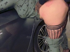 CREAMPIED in public parking lot gif
