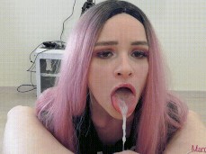 Spilling Mouthful of Cum gif
