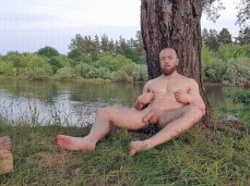smooth, bearded muscle hunk Kostya Kazenny plays with his nipples 0054-1 2 gif