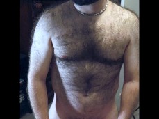 hairy, beefy, bearded, horny Stiffmate fucks a silicone toy 0126-1 1 gif