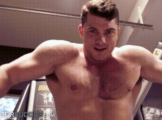 Johnny Hill watches Collin Simpson work out barechested 0100 4 gif