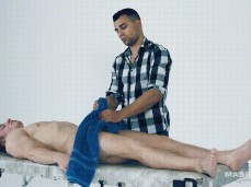 Athletic, uncut Marty Lang gets hard from massage by Romi Zuska 0135 gif
