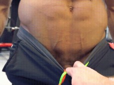 Checking out buddy's cock at the gym 0515 gif