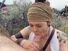 Olivia Jarden continues slurping erupting cock as cum gushes from her mouth gif