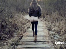 GuessWhox2 flashes ass on hike gif