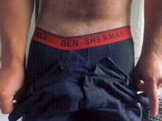Beefy, hung Brit undresses; big bulge 0031-1 3 gif