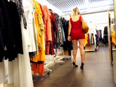 AvaHolyAss shopping in super short dress gif