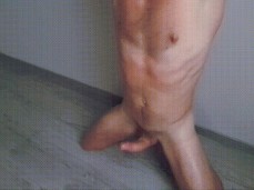 Fit, tall, lean, hung, sweaty, horny straught guy fucks thin air 0338-1 gif