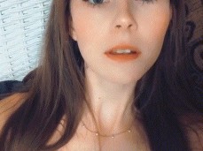 Dirty-talking brunette with bambi eyes tells you where she want you to cum gif