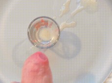 I try to cum in a measuring shot glass, lol gif