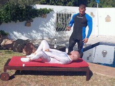 Mature, mustached, muscular bricklayer has boner in spandex suit 0020-1 2 gif