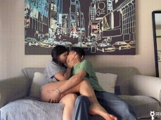 Making out on couch gif