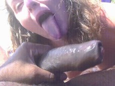 *Dirty* White Mouth Making  Cock Happy With Hot Breath Tongue n' Spit. gif