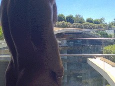 hung Valdemar Hot poses and flexes naked on a balcony 0052-1 gif