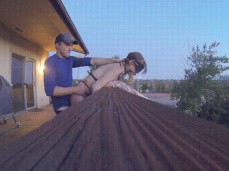 McGigglz tied pigtailed  fucked on the porch gif