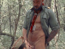 scout takes a first bite of DILF Dietrich's big, thick, hard cock 0455 gif