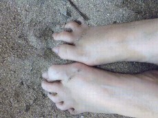 Scarlet's Toes in Sand gif