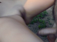 couple have fun outdoors enjoying of swinging fuck - cock sticks into pussy gif