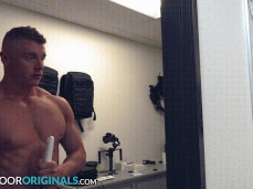 Hot, bare-chested janitor Alex Tanner caught boss Roman Todd jerking 0243 6 gif