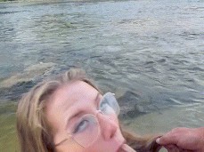 SLOPPY BLOWJOB IN THE RIVER - DINOSAWR911 gif