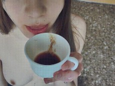 Beauty drink coffee with cum gif