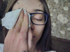 I Wipe pretty face with a napkin after blowjob gif