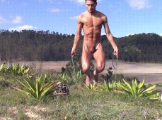Alex Cum jumping rope with a boner, naked outdoors 0016-1 1 gif