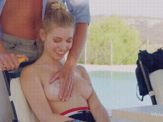 Sunscreen on boobs gif
