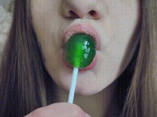 Stepsis sucking a sweet lollipop gif