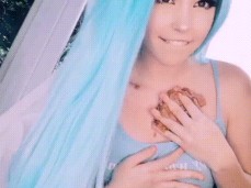 Belle Delphine Gross Petplay Booby Tease gif