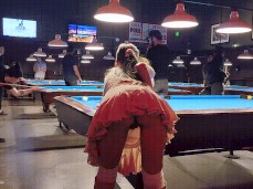 Flashing pussy while playing pool gif