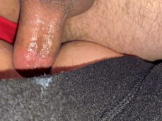 Thick cock slides out of her tight pussy after getting a juicy creampie gif