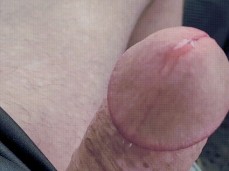 Dude sits in truck, watches his big, fat, precum oozing cockhaead 0004-1 gif